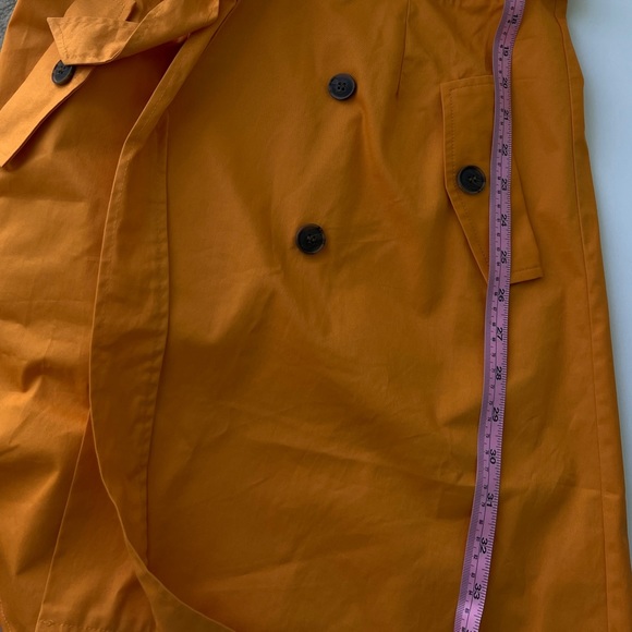 Chic Sexy Slim Orange Elegant Breasted Buckled Dress Belt Side Pockets Mustard - Picture 10 of 16